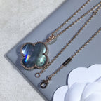 Dream CLOVER 25MM GOLD DARK MOP BIG CLOVER NECKLACE