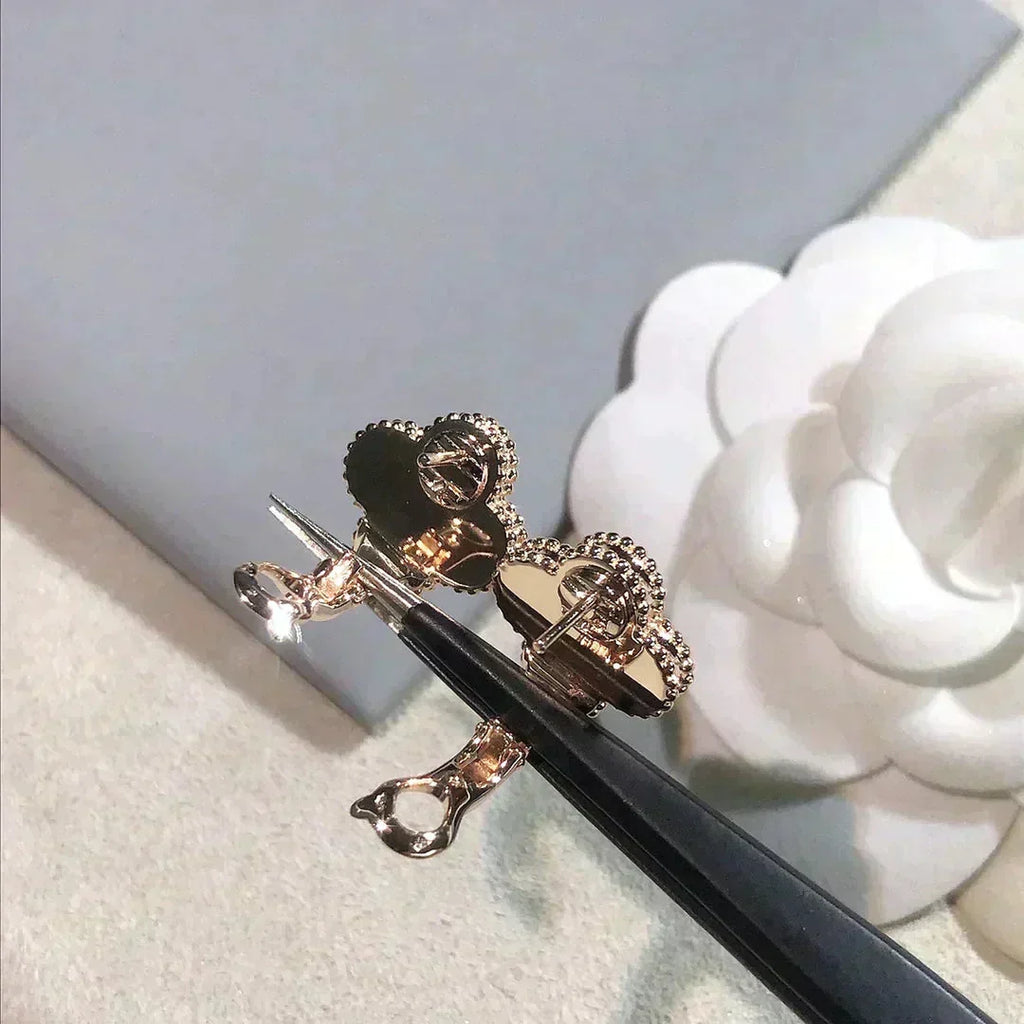 Dream CLOVER MEDIUM 1 MOTIV PINK PERLMUTT DIAMANT OHRRINGE