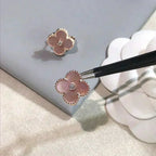 Dream CLOVER MEDIUM 1 MOTIV PINK PERLMUTT DIAMANT OHRRINGE