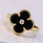 Dream CLOVER ONYX RING GOLD DIAMOND