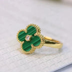 Dream CLOVER MALACHITE RING GOLD DIAMOND