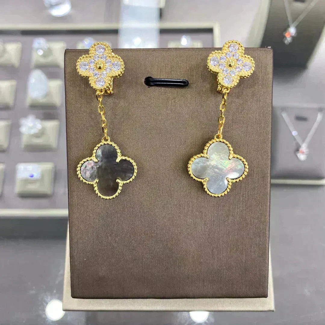 Dream CLOVER 2 MOTIVE DIAMANT-OHRRINGE (MEHRERE AUSWAHLMÖGLICHKEITEN)