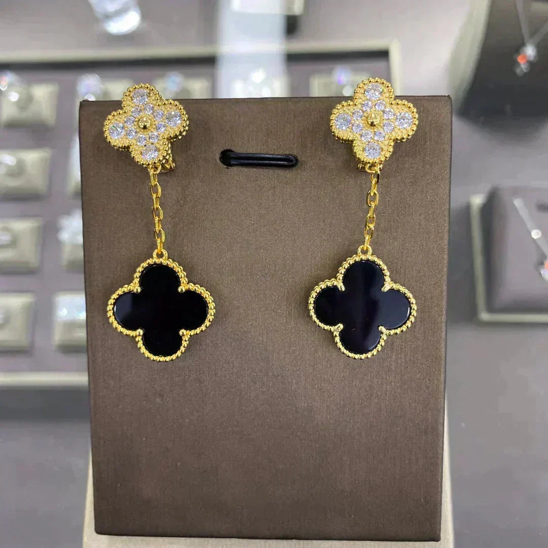 Dream CLOVER 2 MOTIVE DIAMANT-OHRRINGE (MEHRERE AUSWAHLMÖGLICHKEITEN)