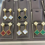 Dream CLOVER  2 MOTIFS  DIAMOND  EARRINGS (MULTIPLE CHOICESç´