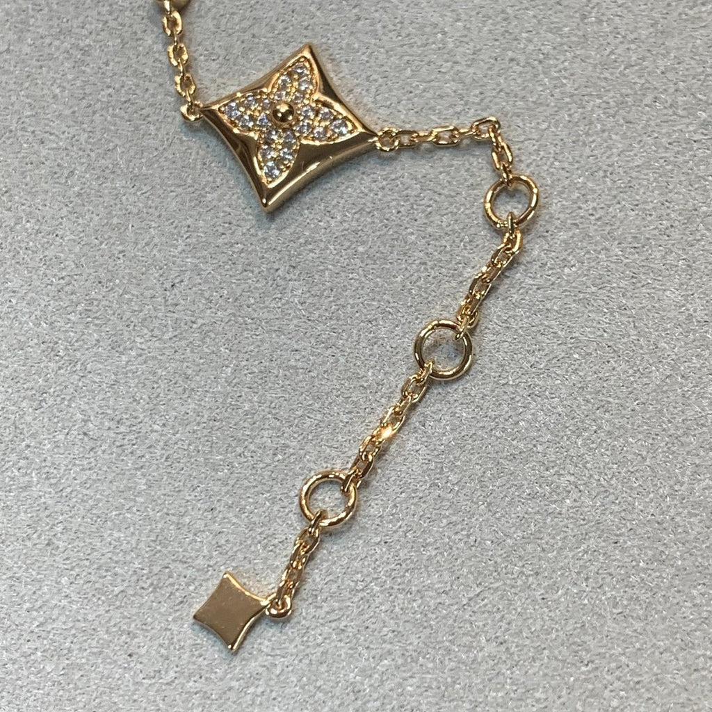 Dream STAR AND SUN 4 MOTIFS GOLD DIAMONDS BRACELET