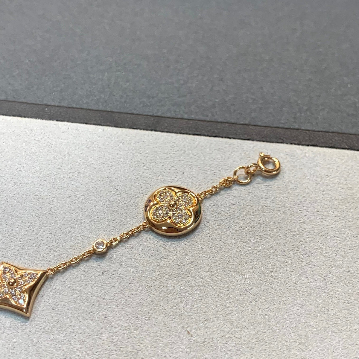 Dream STAR AND SUN 4 MOTIFS GOLD DIAMONDS BRACELET