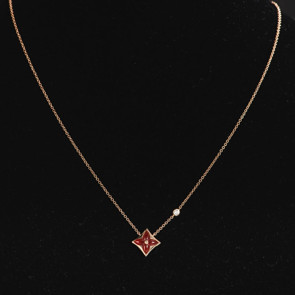 Dream STAR NECKLACE PINK GOLD 1 DIAMOND