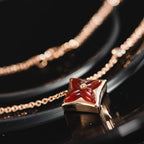 Dream STAR NECKLACE PINK GOLD 1 DIAMOND
