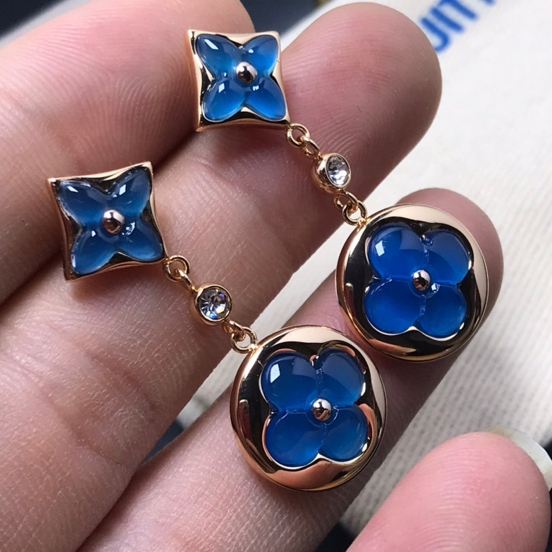 Dream STAR AND SUN AGATE DIAMOND EARRINGS
