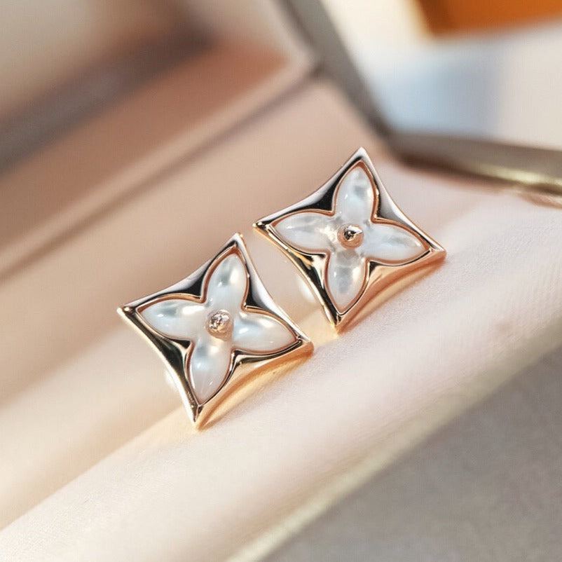 Dream STAR MOP PINK GOLD EARRINGS