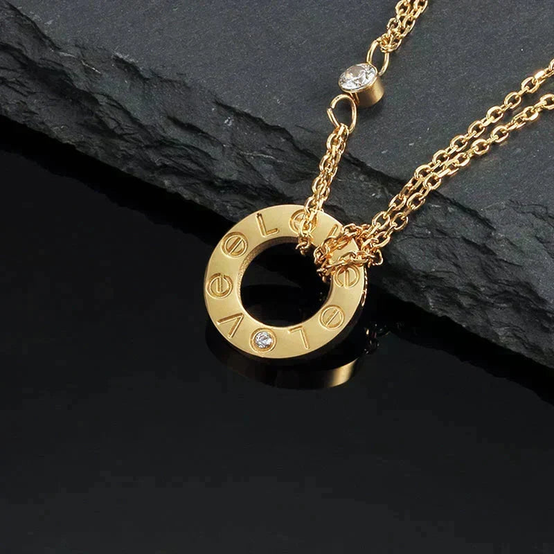 DREAM LOVE HALSKETTE 16MM 2 DIAMANTEN
