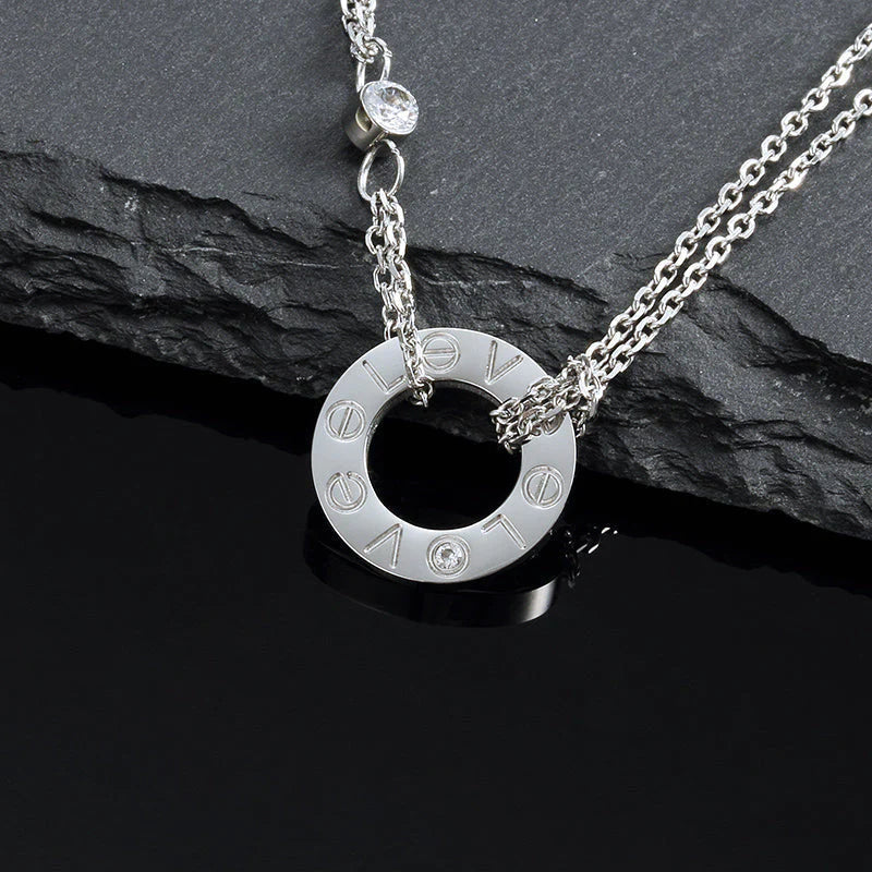 DREAM LOVE HALSKETTE 16MM 2 DIAMANTEN
