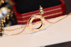 Dream LOVE NECKLACE 16MM 6 DIAMONDS PINK GOLD