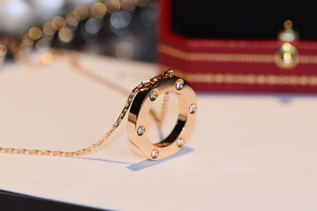 DREAM LOVE HALSKETTE 16 MM 6 DIAMANTEN ROSÉGOLD
