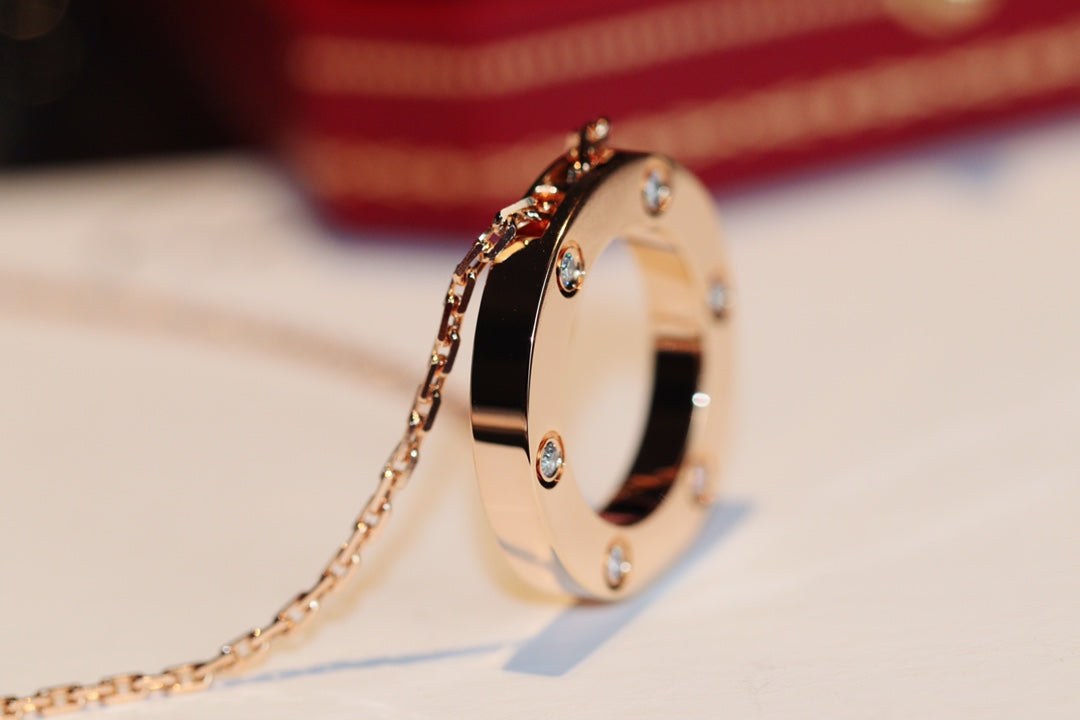 DREAM LOVE HALSKETTE 16 MM 6 DIAMANTEN ROSÉGOLD