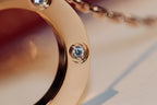 Dream LOVE NECKLACE 16MM 6 DIAMONDS PINK GOLD