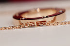 Dream LOVE NECKLACE 16MM 6 DIAMONDS PINK GOLD