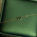Dream SUN MALACHITE 1 DIAMOND PINK GOLD BRACELET