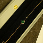 Dream SUN MALACHITE 1 DIAMOND PINK GOLD BRACELET