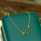 Dream SUN MALACHITE 1 DIAMOND PINK GOLD BRACELET