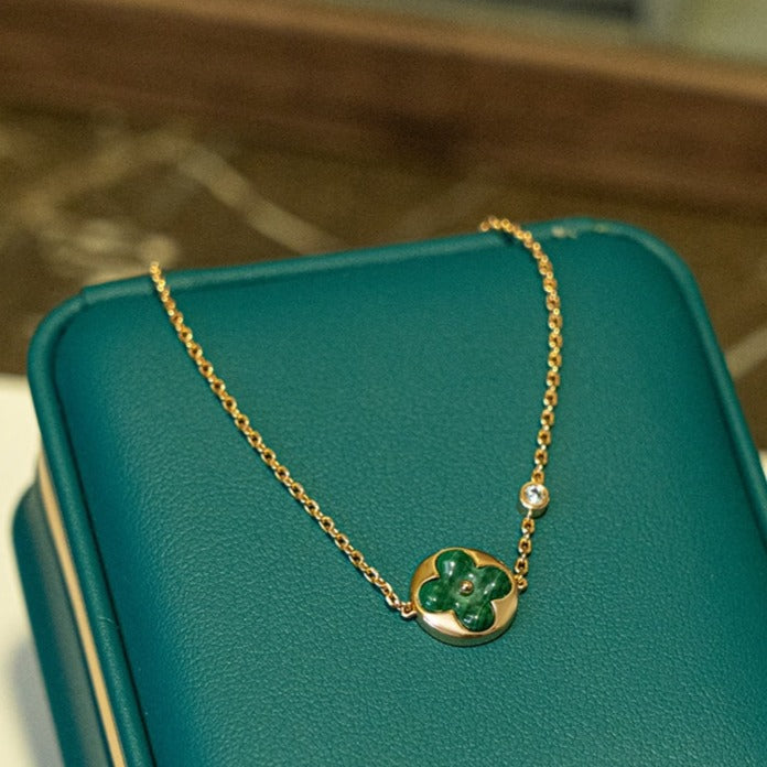 Dream SUN MALACHITE 1 DIAMOND PINK GOLD BRACELET