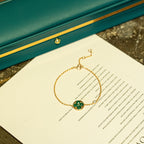 Dream SUN MALACHITE 1 DIAMOND PINK GOLD BRACELET