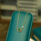 Dream SUN MALACHITE 1 DIAMOND PINK GOLD BRACELET