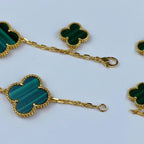 DREAM MAGIC CLOVER MALACHIT GOLDARMBAND 5 MOTIVE