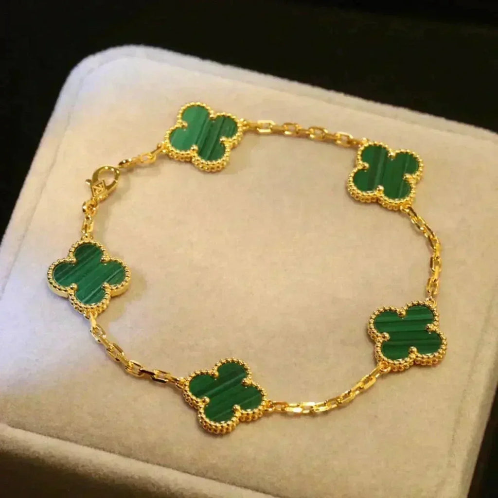 [Dream ]Neue CLOVER 5 MOTIV MALACHIT ARMBAND KOLLEKTION