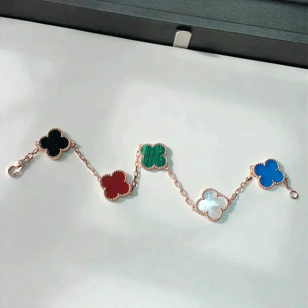 [Dream ]New CLOVER 5 MOTIFS MULTICOLOR BRACELET