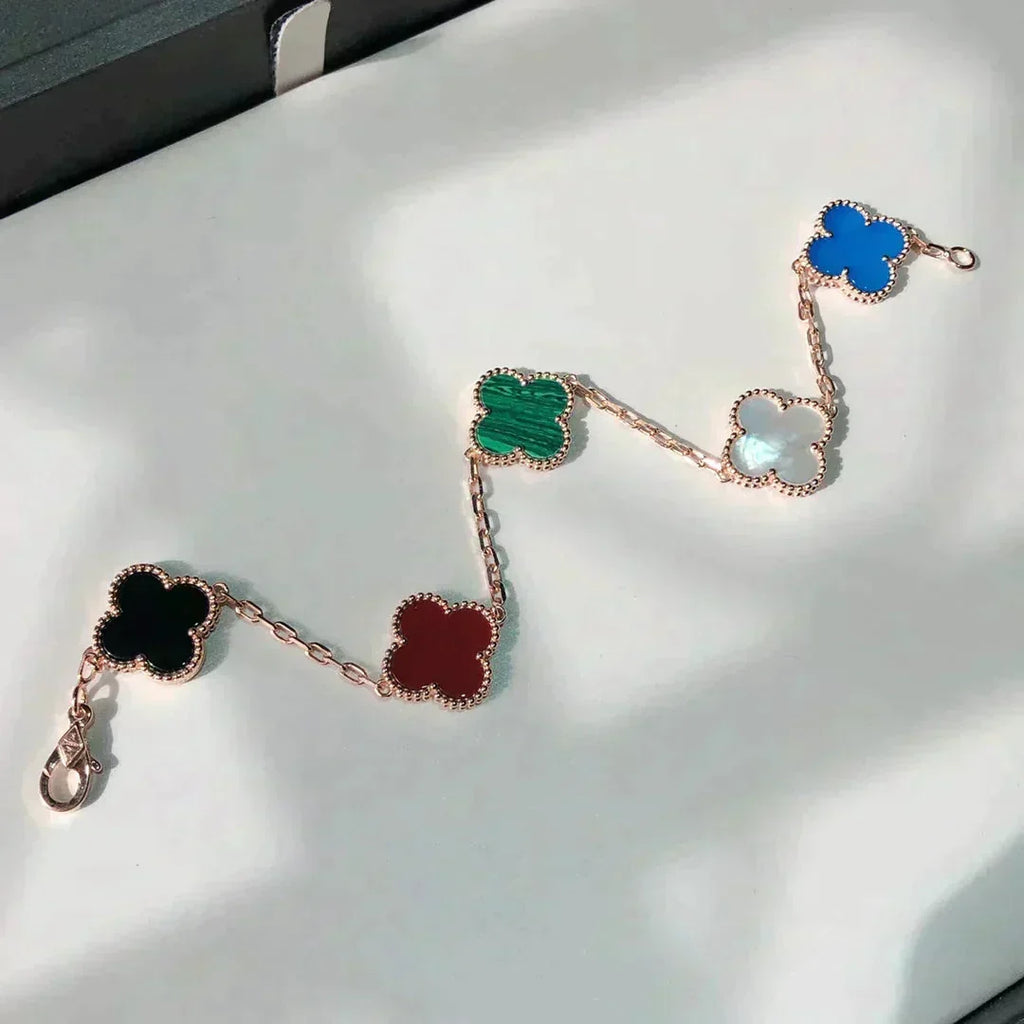 [Dream ]New CLOVER 5 MOTIFS MULTICOLOR BRACELET