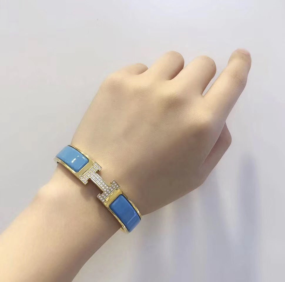 Dream H CLOUD BLAUES ARMBAND GOLD DIAMANT
