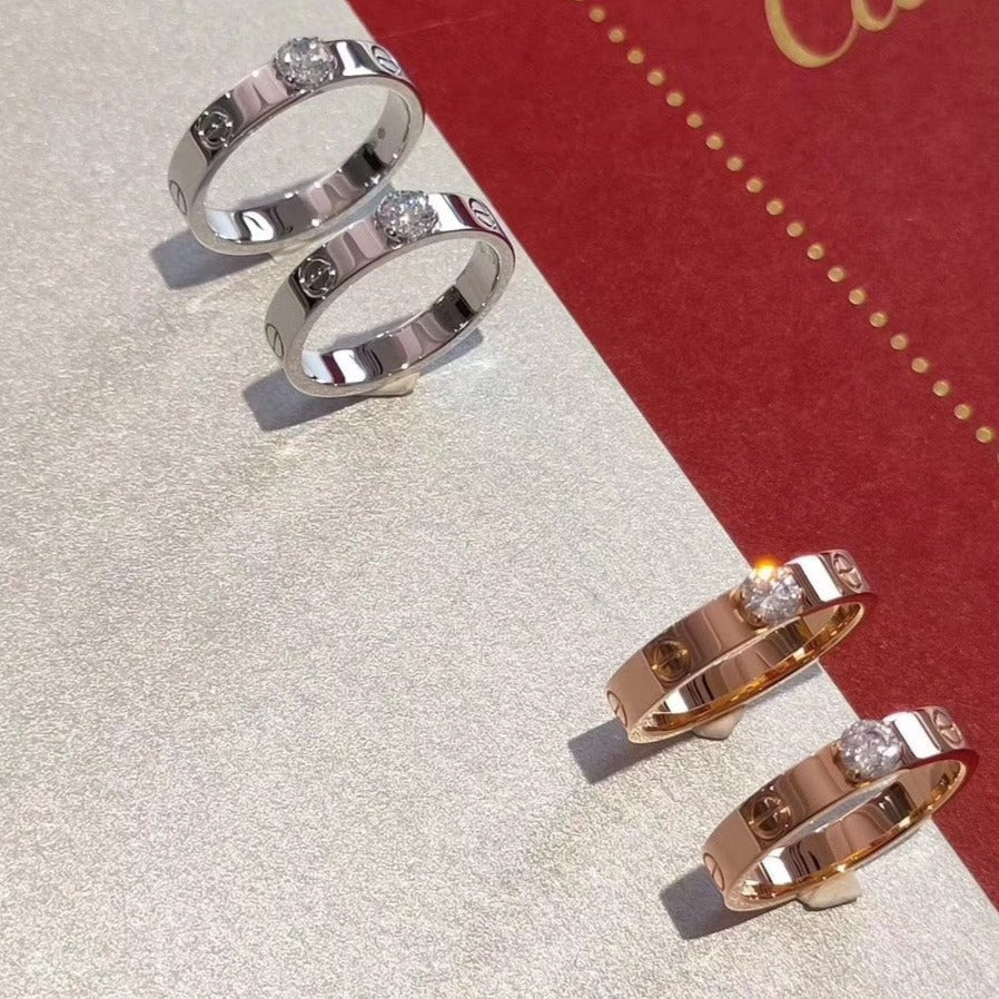 Dream LOVE RING 3,6 MM 1 GROSSER DIAMANT