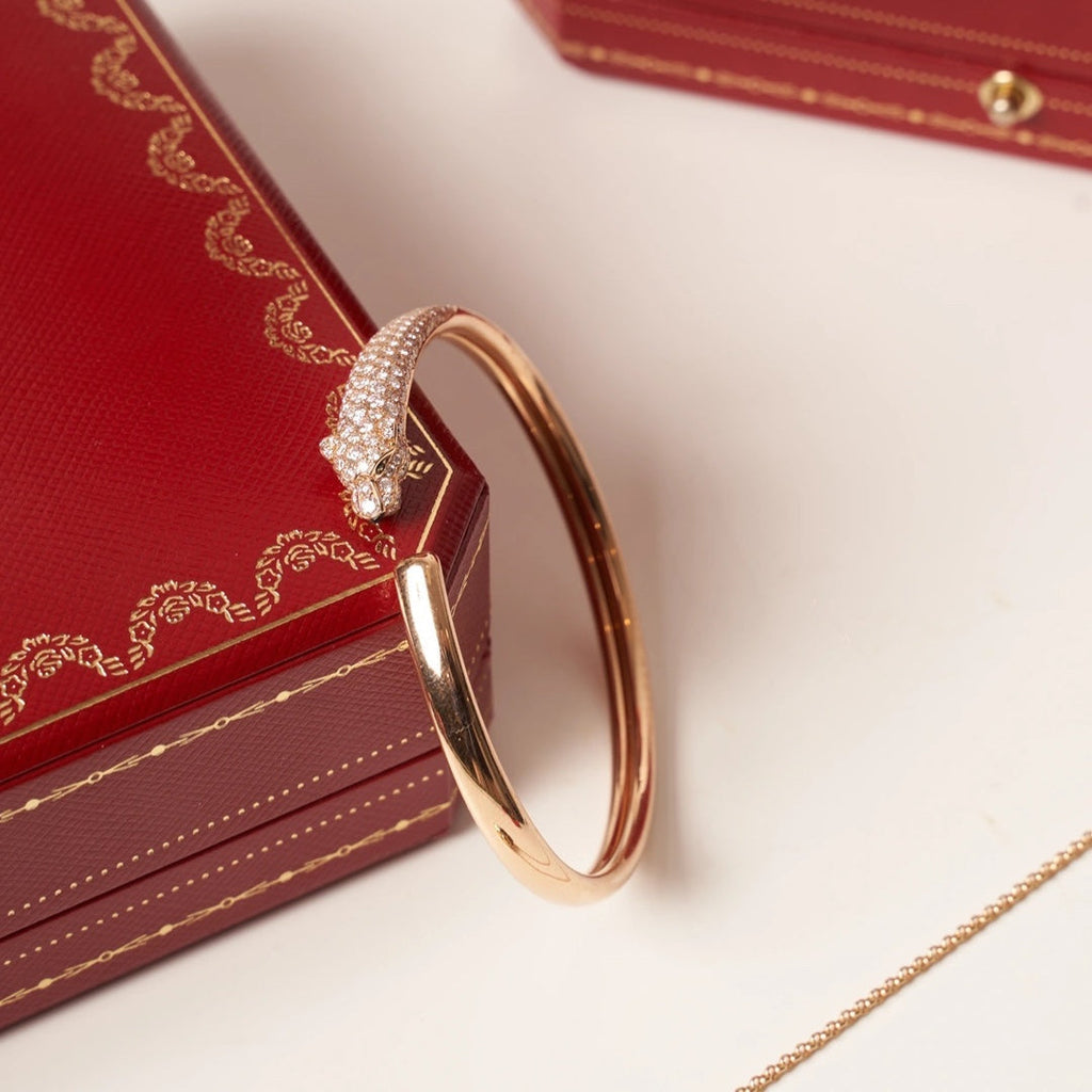 Dream PANTHERE ROSE GOLD DIAMOND OPEN BRACELET