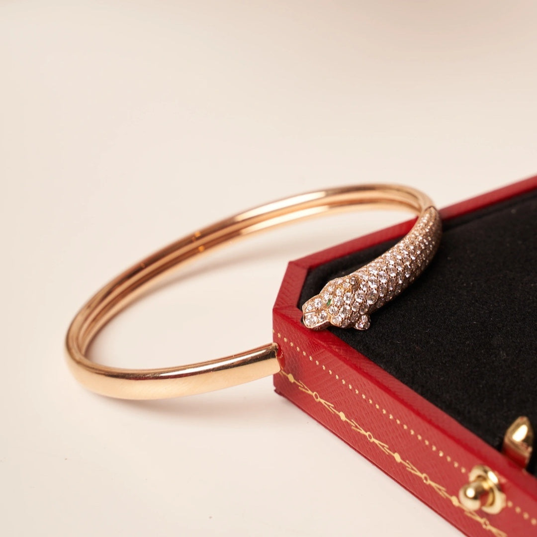 Dream PANTHERE ROSE GOLD DIAMOND OPEN BRACELET