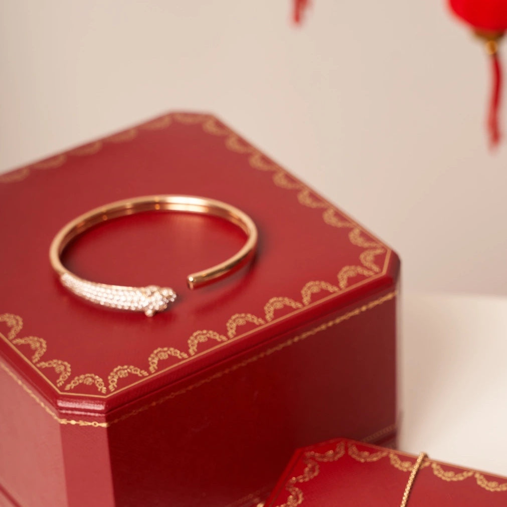 Dream PANTHERE ROSE GOLD DIAMOND OPEN BRACELET