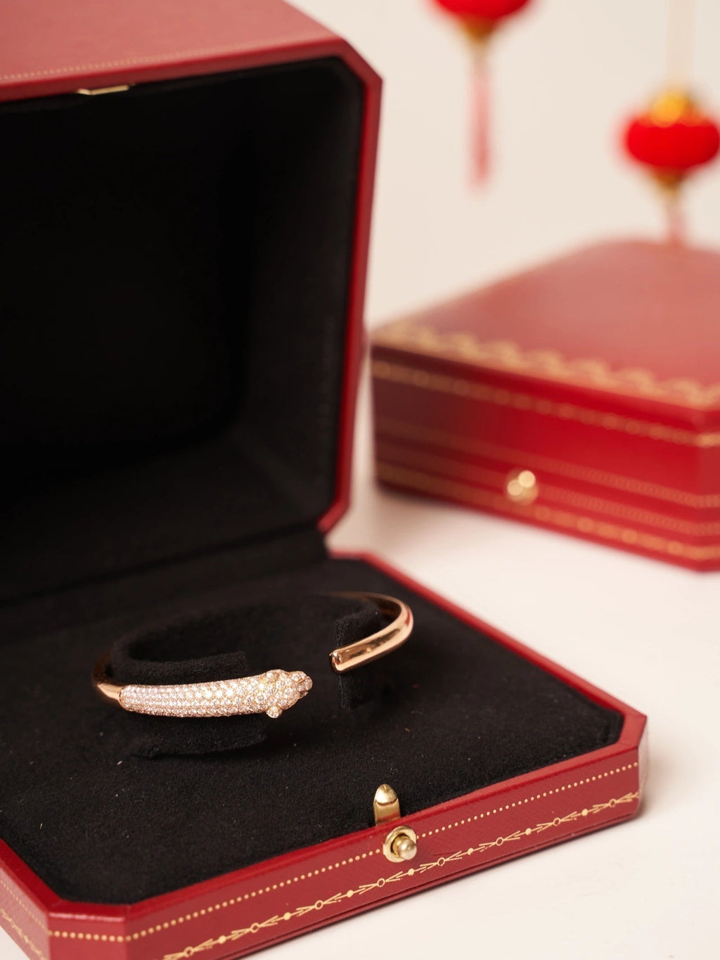 Dream PANTHERE ROSE GOLD DIAMOND OPEN BRACELET