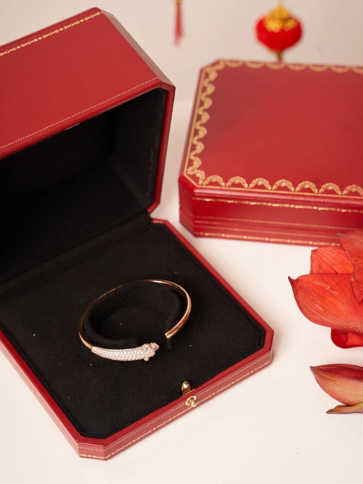 Dream PANTHERE ROSE GOLD DIAMOND OPEN BRACELET