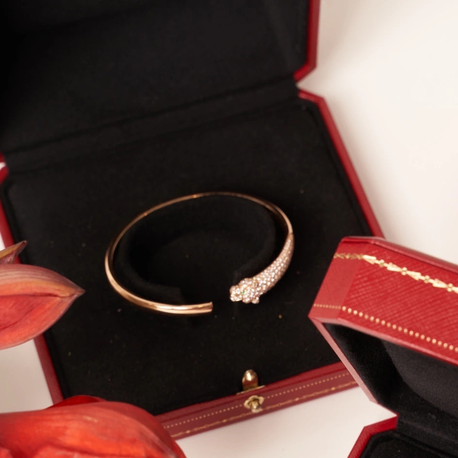 Dream PANTHERE ROSE GOLD DIAMOND OPEN BRACELET