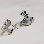Dream CLOVER MEDIUM 1 MOTIFS  WHITE MOP EARRINGS SILVER