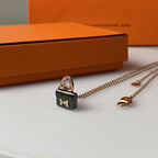 Dream CONSTANCE BLACK PEDANT PINK GOLD NECKLACE