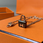 Dream CONSTANCE BLACK PEDANT PINK GOLD NECKLACE