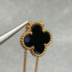 Dream CLOVER 15MM BLACK ONYX SINGLE FLOWER NECKLACE
