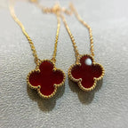 Dream CLOVER 15MM CARNELIAN SINGLE FLOWER NECKLACE