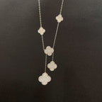 Dream CLOVER 5 MOTIFS SILVER DIAMONDS NECKLACE