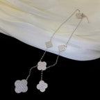Dream CLOVER 5 MOTIFS SILVER DIAMONDS NECKLACE