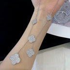 Dream CLOVER 5 MOTIFS SILVER DIAMONDS NECKLACE