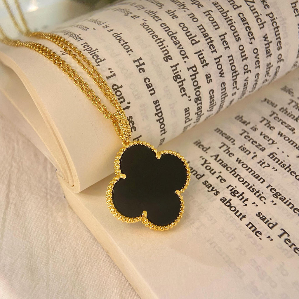 Dream CLOVER 25MM NECKLACE GOLD ONYX