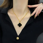 Dream CLOVER 25MM NECKLACE GOLD ONYX
