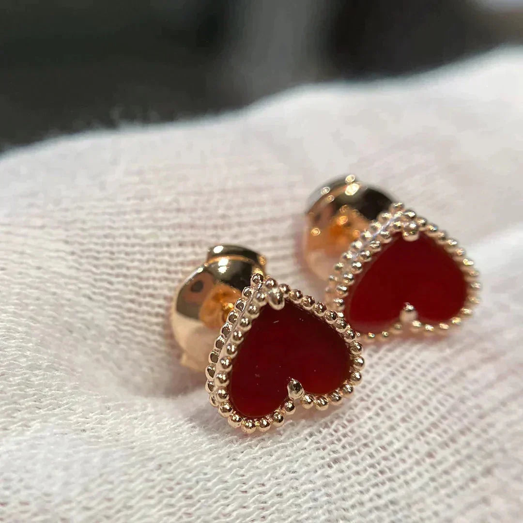 Dream HEART CARNELIAN STUD EARRINGS